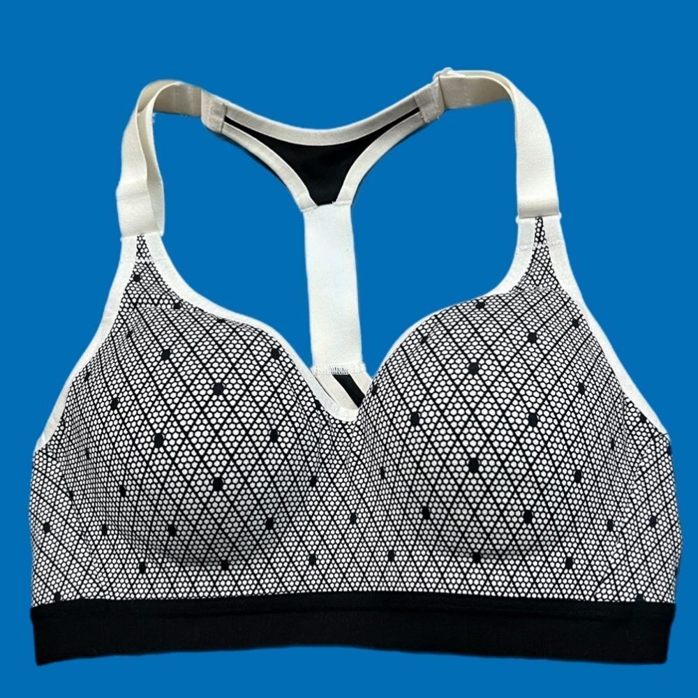 Victoria’s Secret Incredible max support sport bra white/ black dots 32B